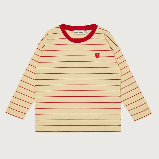 Main Story Long sleeve tee banana crêpe stripe jersey