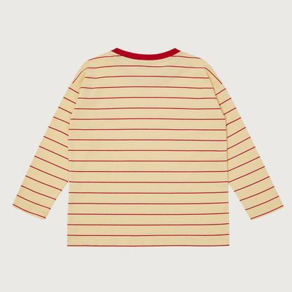 Main Story Long sleeve tee banana crêpe stripe jersey