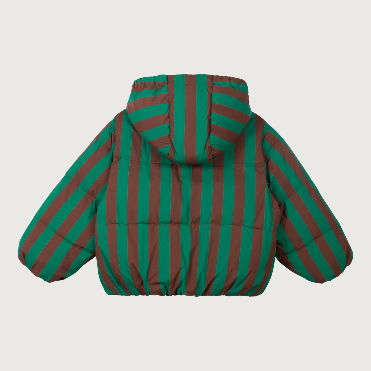 Wynken Burletta down coat studio green cocoa stripe
