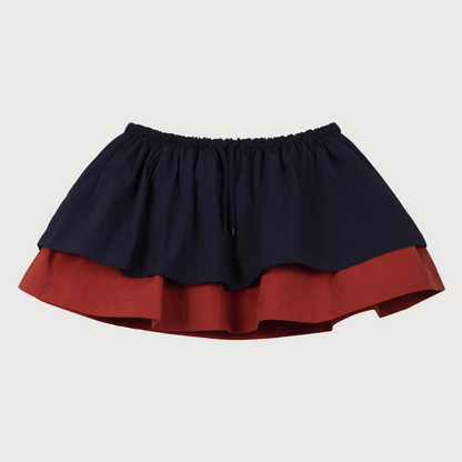 Wynken Nylon double skirt navy brick red