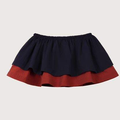 Wynken Nylon double skirt navy brick red