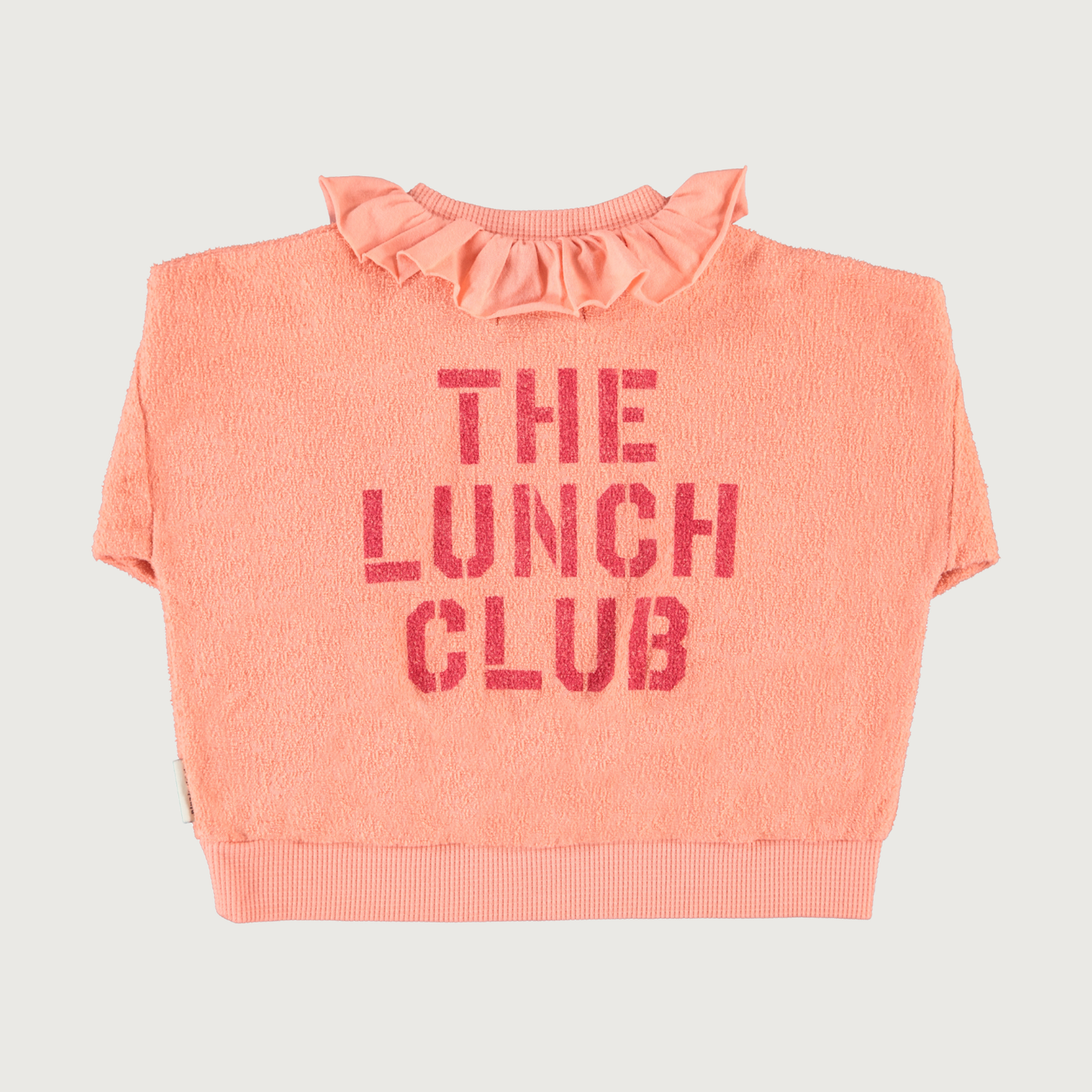 Piupiuchick Sweatshirt with collar pink with APPLE print