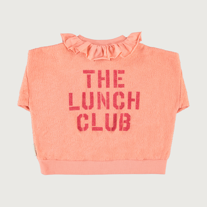 Piupiuchick Sweatshirt with collar pink with APPLE print
