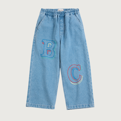 Bobo Choses Embossed denim pants blue
