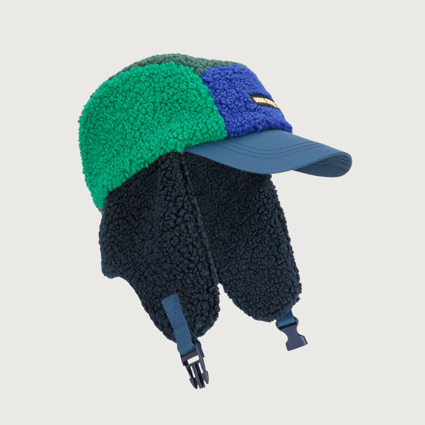Bobo Choses color block sheepskin chapka blue