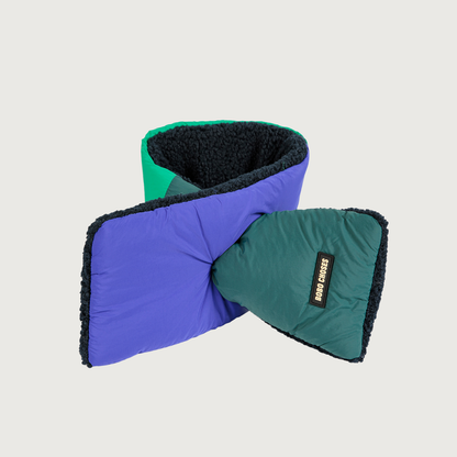 Bobo Choses color block sheepskin neck warmer green