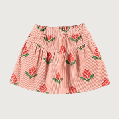Piupiuchick Short skirt pink with big flowers
