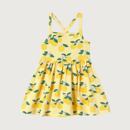Tinycottons ORANGES dress mellow yellow