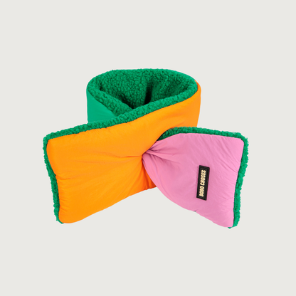 Bobo Choses color block sheepskin neck warmer fuchsia