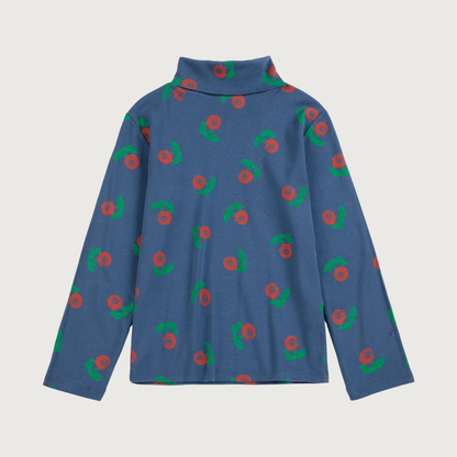 Bobo Choses Stamp Bloom all over turtle neck navy blue