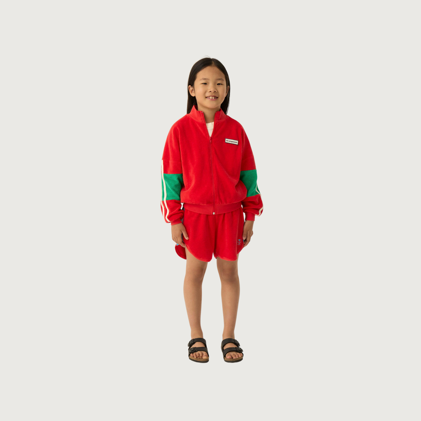 The Campamento RED Color Block terry shorts