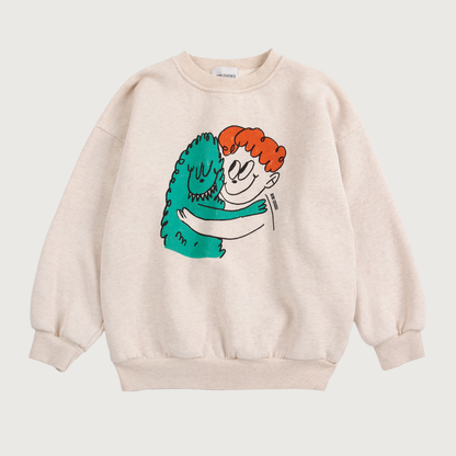 Bobo Choses Hug Hairy Monster sweatshirt beige