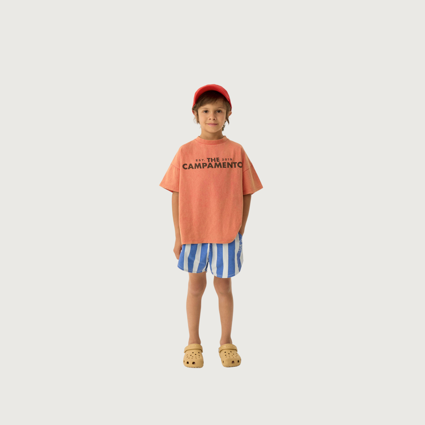 The Campamento Blue STRIPES washed shorts blue / 3Y