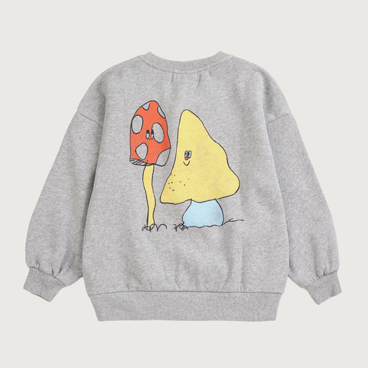 Bobo Choses Mush Monster Duo sweatshirt light heather grey