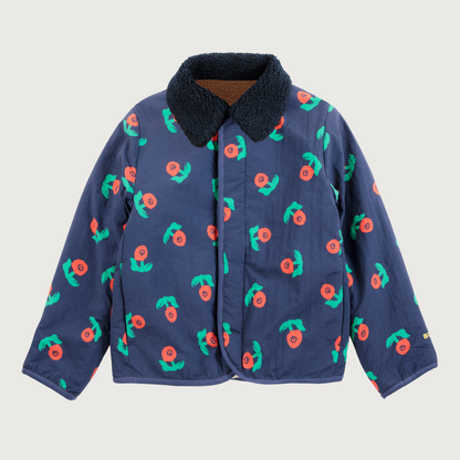 Bobo Choses Stamp Bloom all over reversible jacket navy blue
