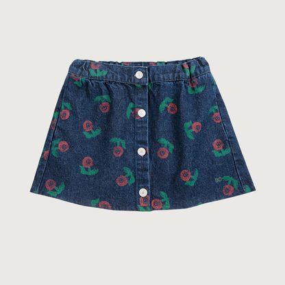 Bobo Choses Stamp Bloom all over denim skirt