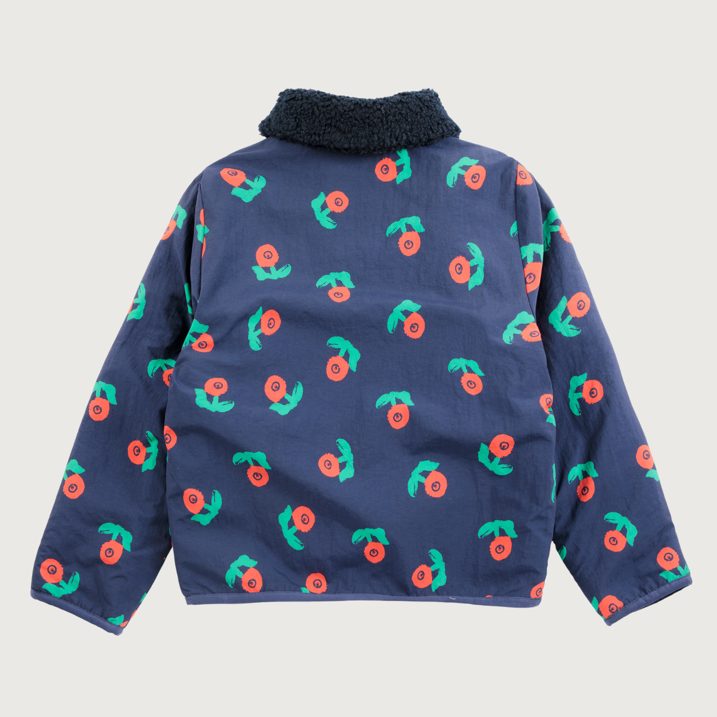Bobo Choses Stamp Bloom all over reversible jacket navy blue