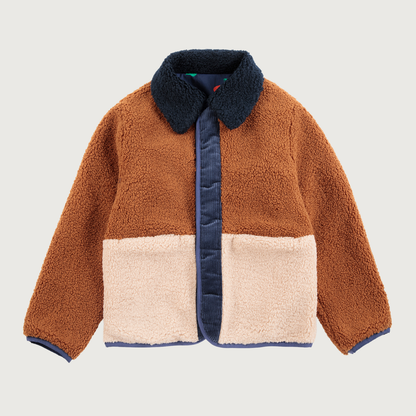 Bobo Choses Stamp Bloom all over reversible jacket navy blue
