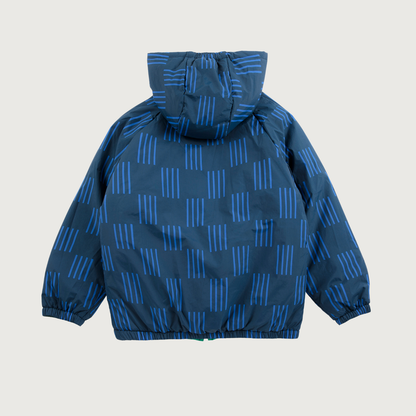 Bobo Choses Almost Moiré all over reversible anorak navy blue