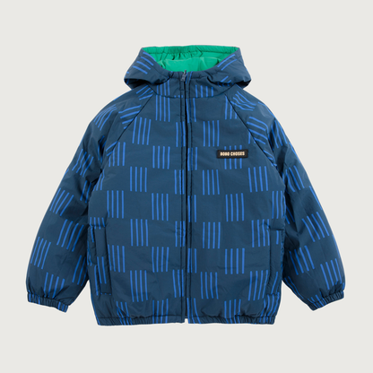 Bobo Choses Almost Moiré all over reversible anorak navy blue
