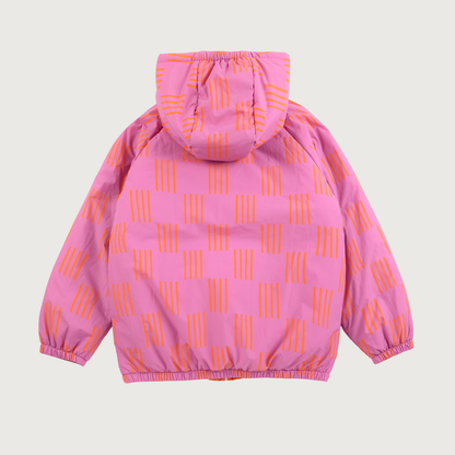 Bobo Choses Almost Moiré all over reversible anorak fuchsia