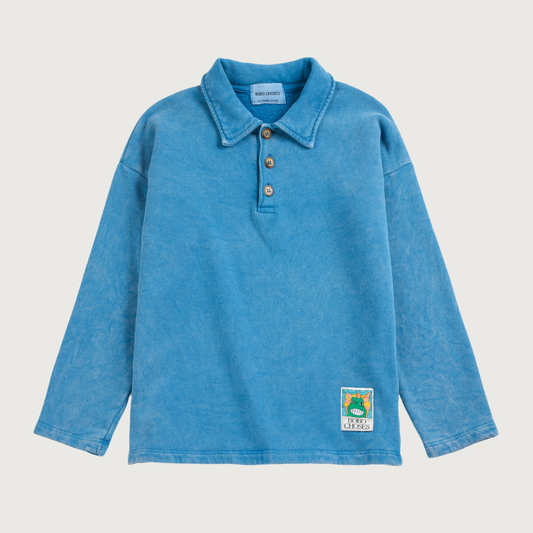 Bobo Choses Beast Tag polo sweatshirt light blue