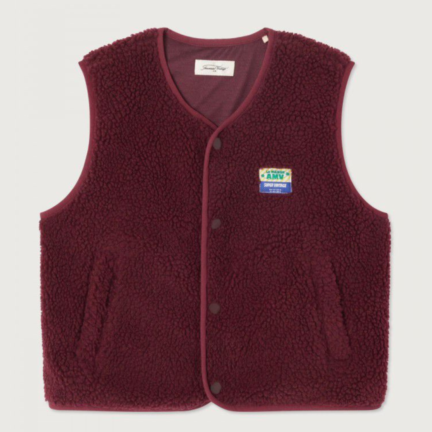 American Vintage Kids Hoktown veste burgundy melange