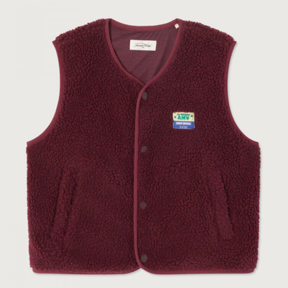 American Vintage Kids Hoktown veste burgundy melange