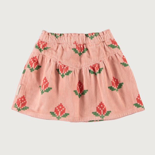 Piupiuchick Short skirt pink with big flowers