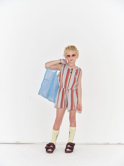 Main Story Playsuit pearl blue stripe jersey