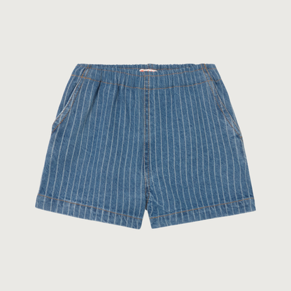 Tinycottons STRIPES denim shorts light wash denim
