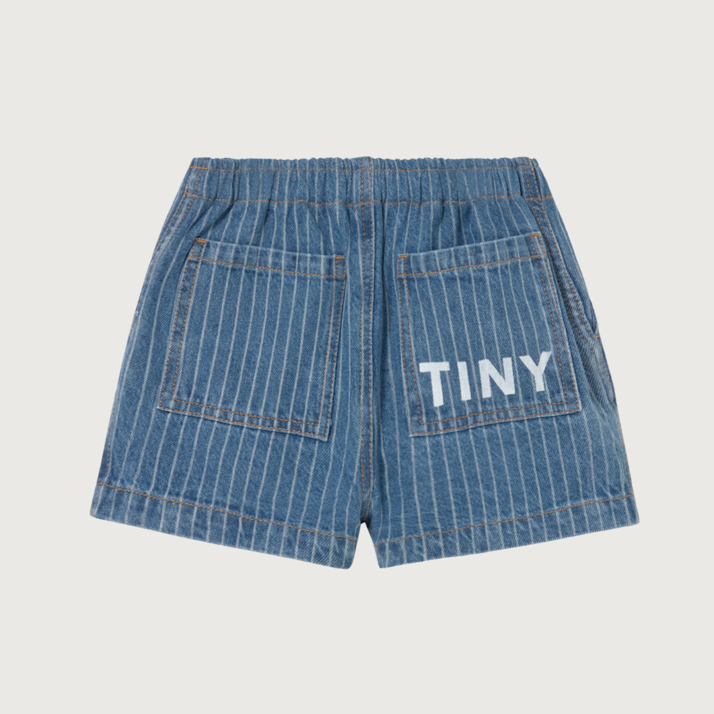 Tinycottons STRIPES denim shorts light wash denim