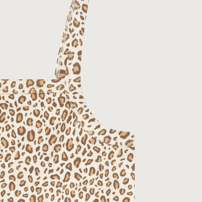 Tinycottons ANIMAL print rib top light cream