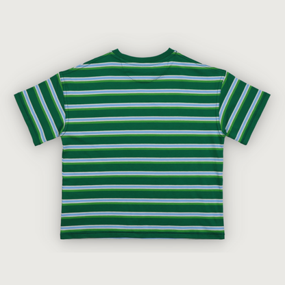 The New Society CICLAN T-shirt verdant green mini stripes