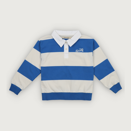 The New Society BREZO Polo deep sea blue stripes