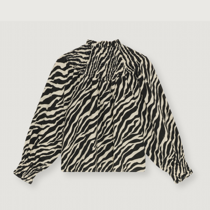 The New Society Zephyr blouse zebra print