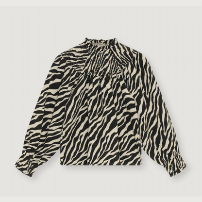 The New Society Zephyr blouse zebra print