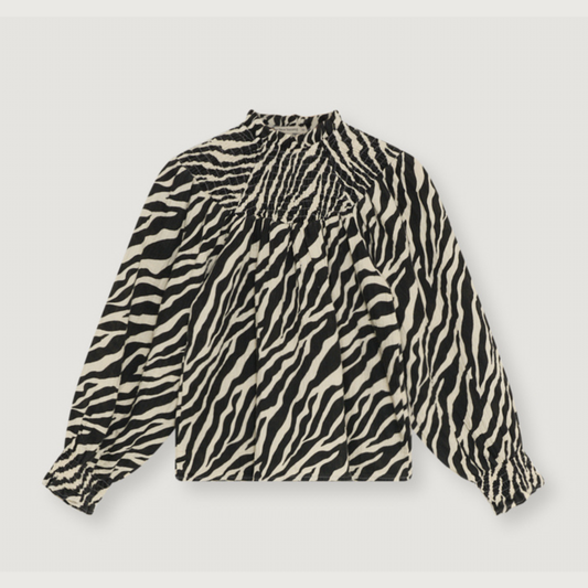 The New Society Zephyr blouse zebra print