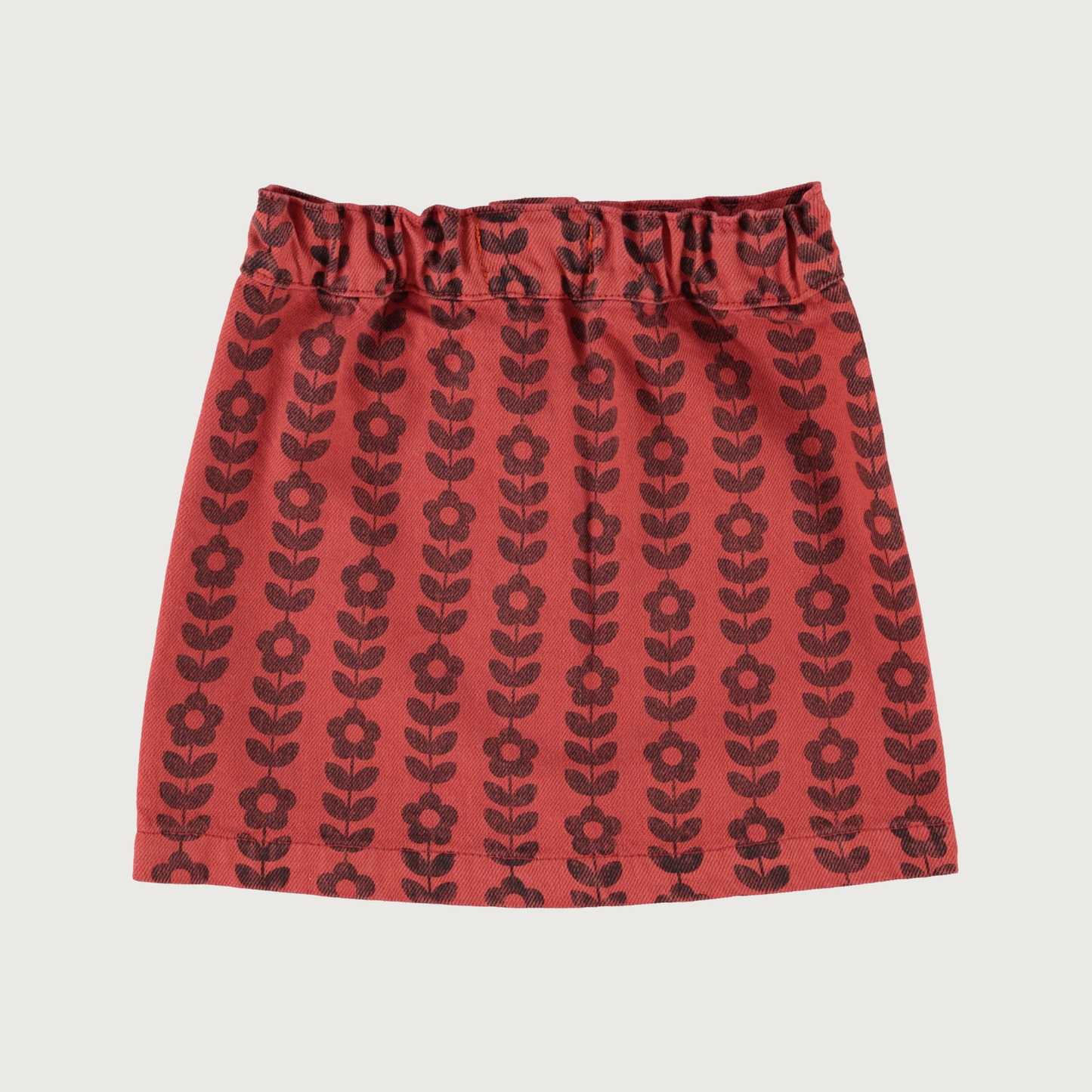 Piupiuchick Short skirt bordeaux with black flowers