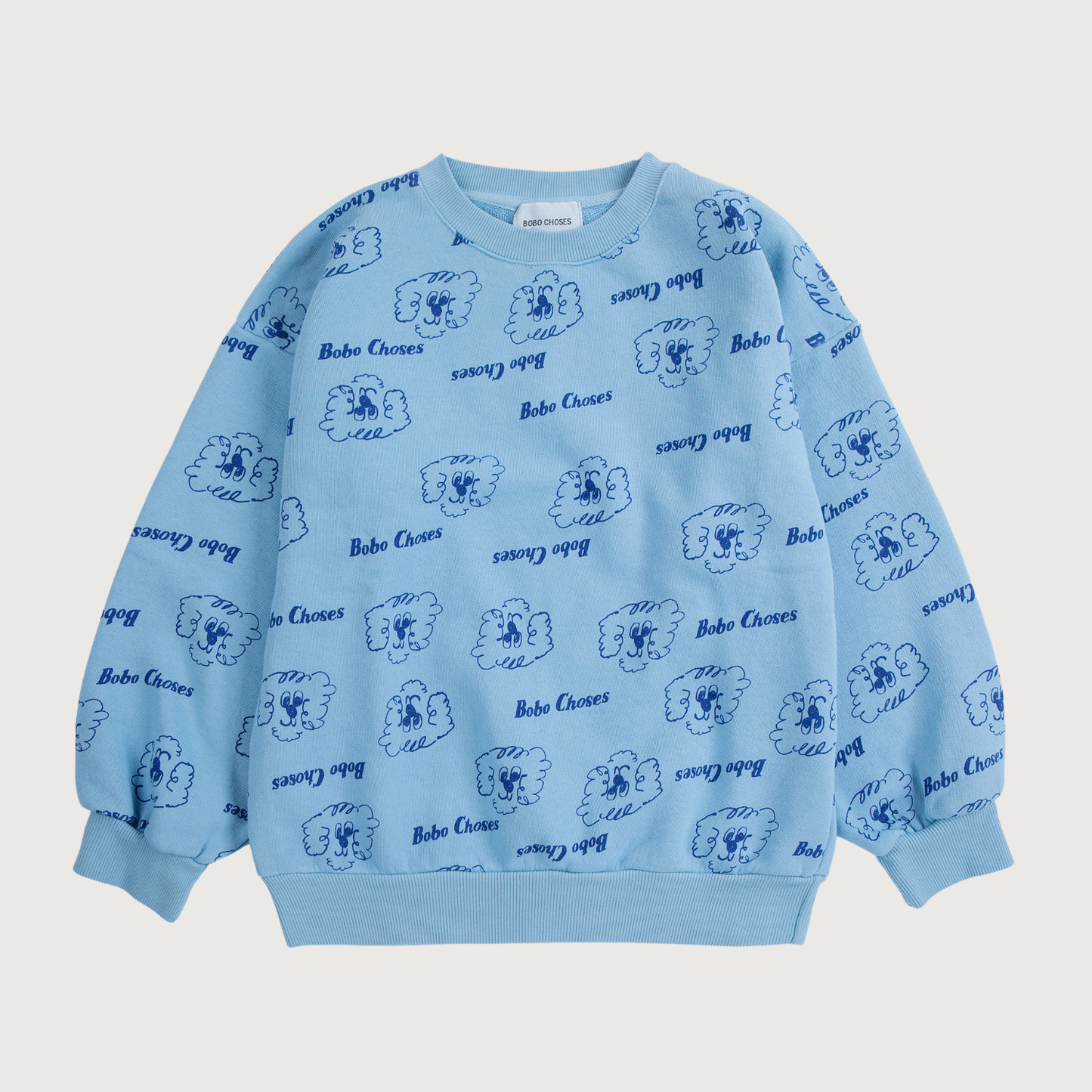Bobo Choses PICKLES THE DOG allover sweatshirt prussian blue
