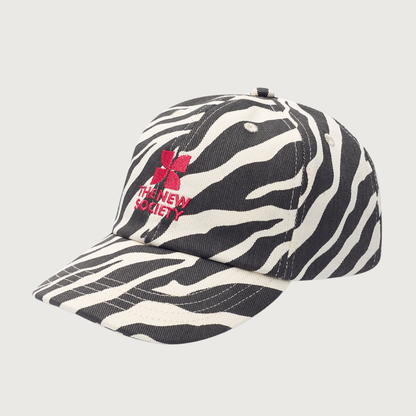 The New Society TNS Logo cap zebra print