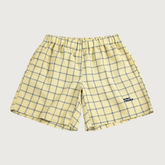 Bobo Choses Spicy Window Pane woven bermuda yellow