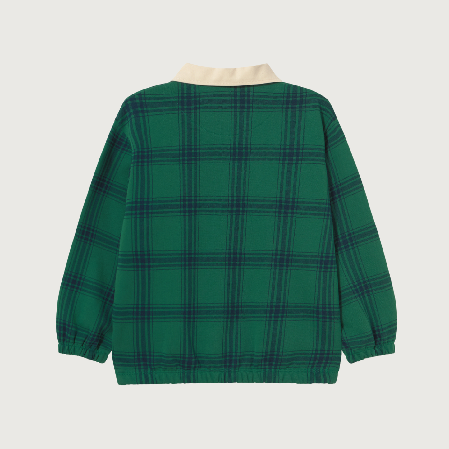 Tinycottons Green check polo sweatshirt dark green