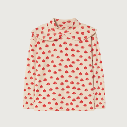 Tinycottons Mini mushrooms mockneck sweater ivory