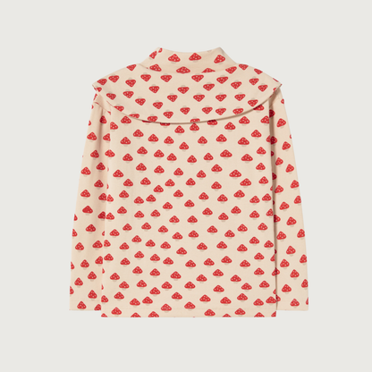 Tinycottons Mini mushrooms mockneck sweater ivory