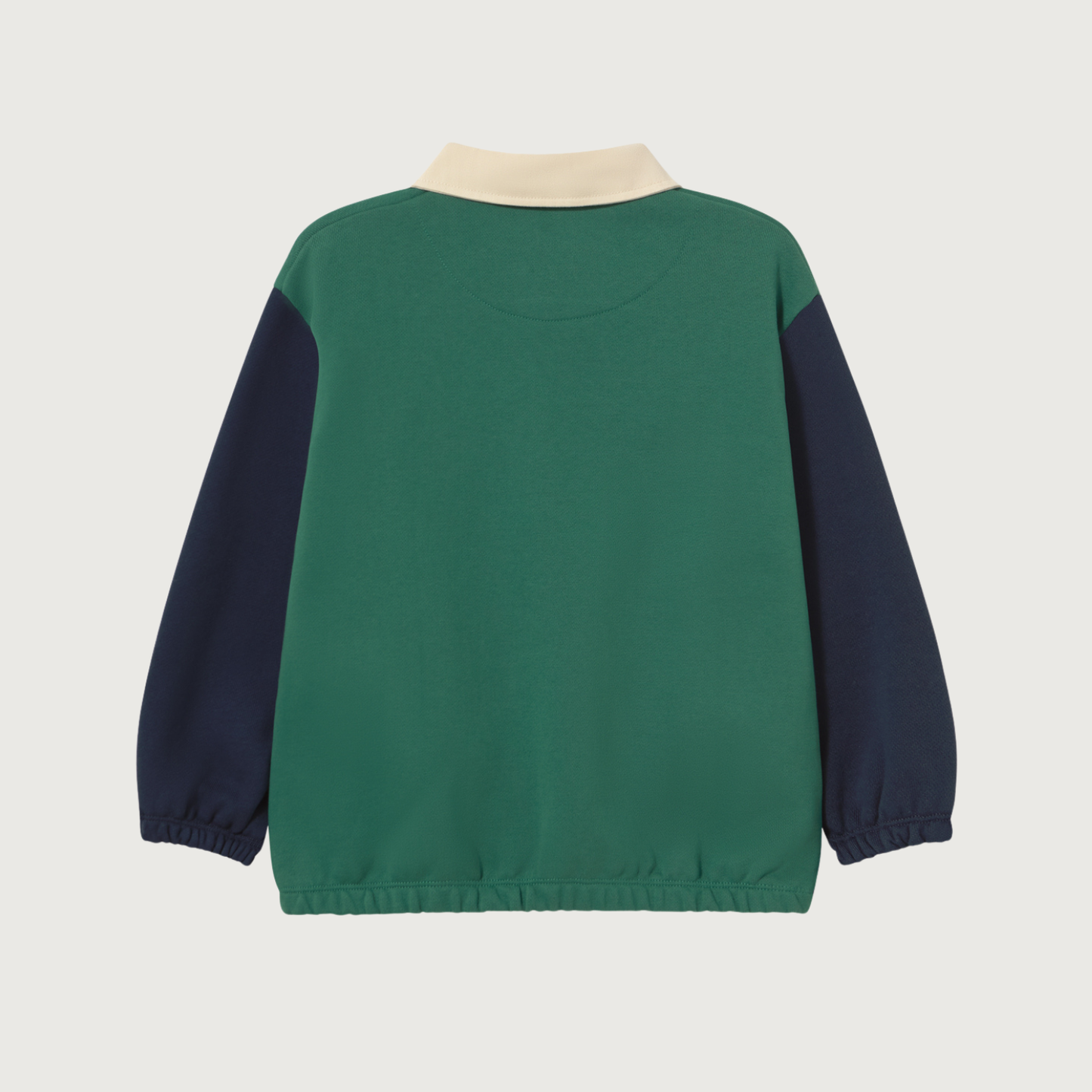 Tinycottons Color block polo sweatshirt dark green