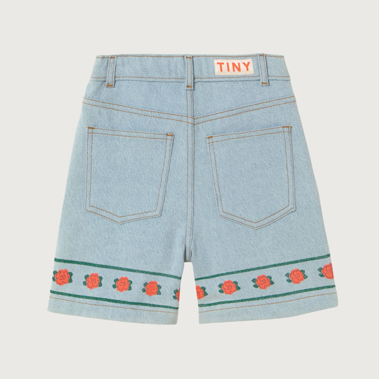 Tinycottons ROSES denim bermuda light wash denim