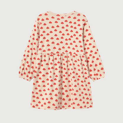 Tinycottons Mini mushrooms rib dress ivory