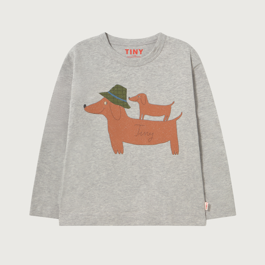 Tinycottons Two dogs graphic tee medium grey heather