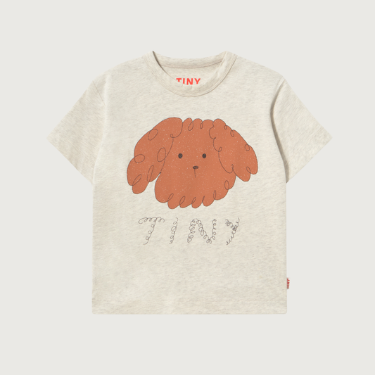 Tinycottons Curly dog graphic tee cream heather
